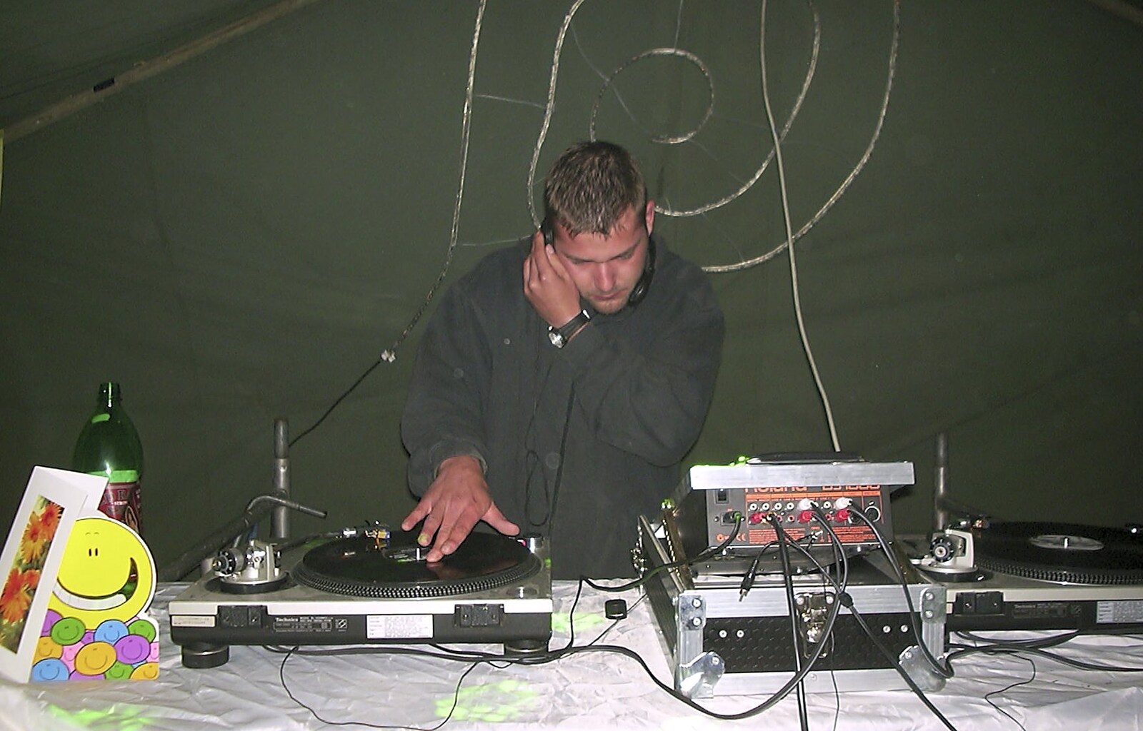 A DJ does his thing from A Mellis Party and the BSCC at Wortham, Suffolk - 5th September 2003