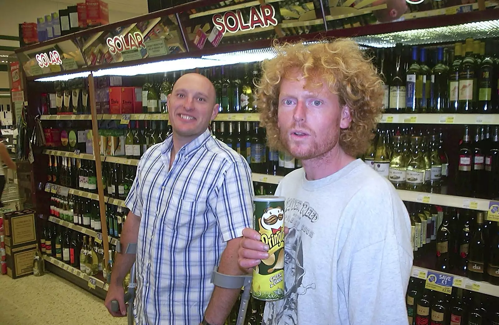 Gov and Wavy in the booze section, from Fish and Chips on the Beach, Aldeburgh, Suffolk - 12th September 2003