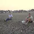 Gov and The Boy Phil on the beach, Fish and Chips on the Beach, Aldeburgh, Suffolk - 12th September 2003