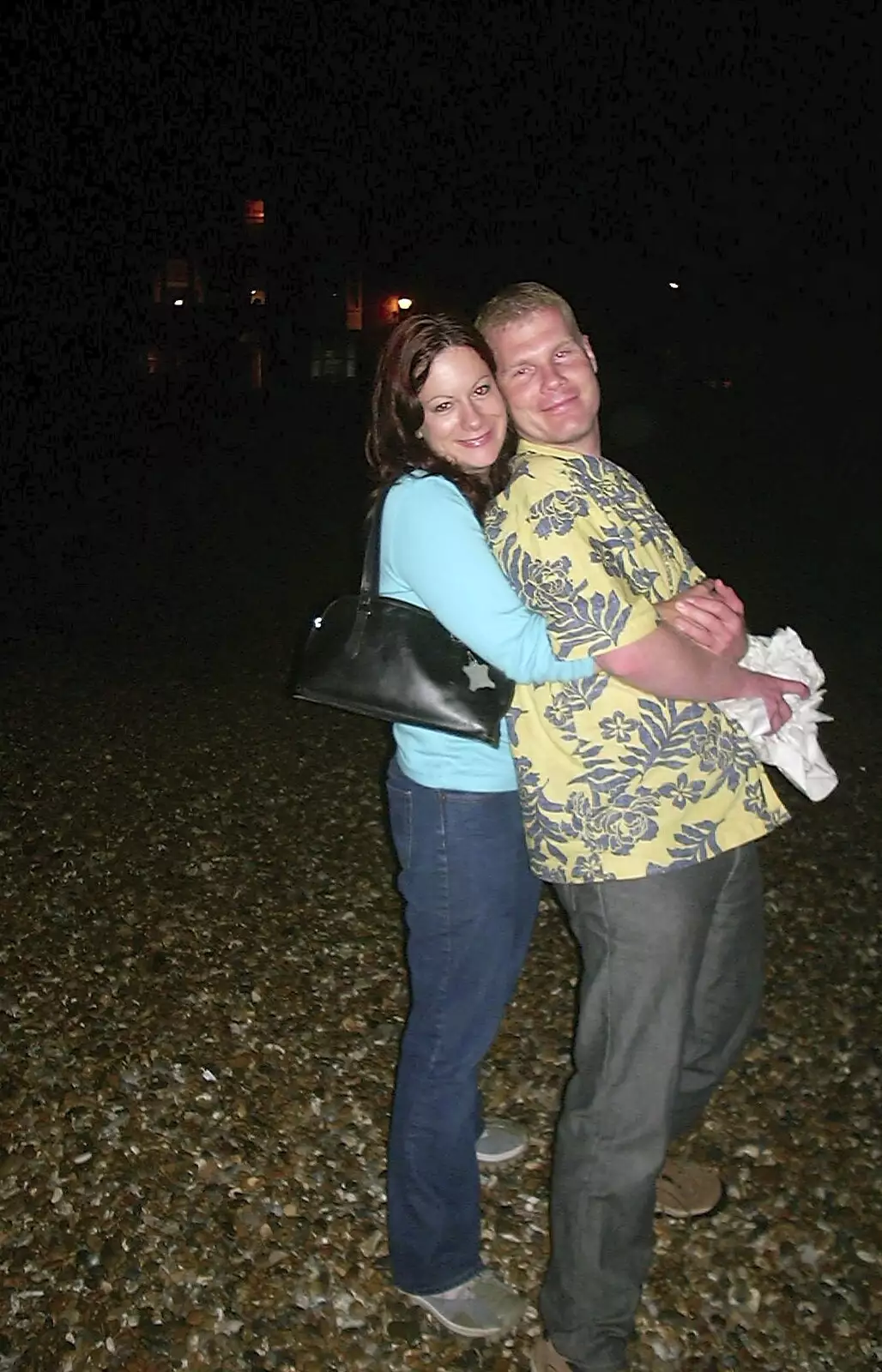 Clare and Mike, from Fish and Chips on the Beach, Aldeburgh, Suffolk - 12th September 2003