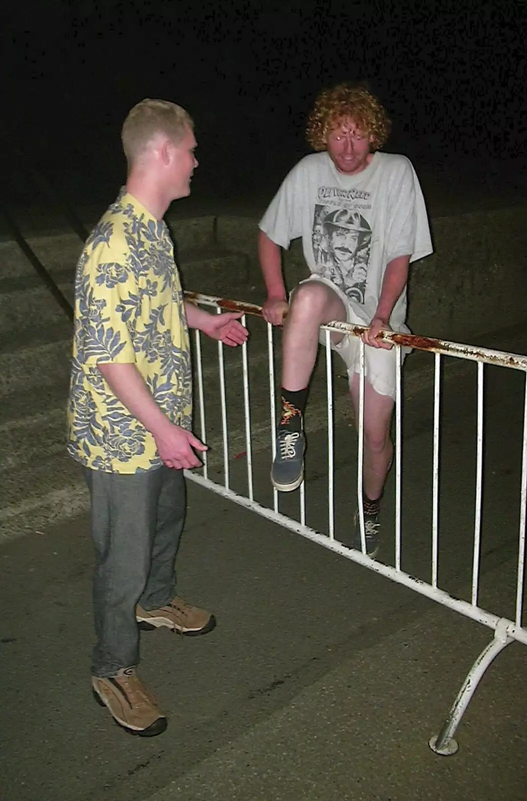 Wavy tries inappropriately scaling fences again, from Fish and Chips on the Beach, Aldeburgh, Suffolk - 12th September 2003