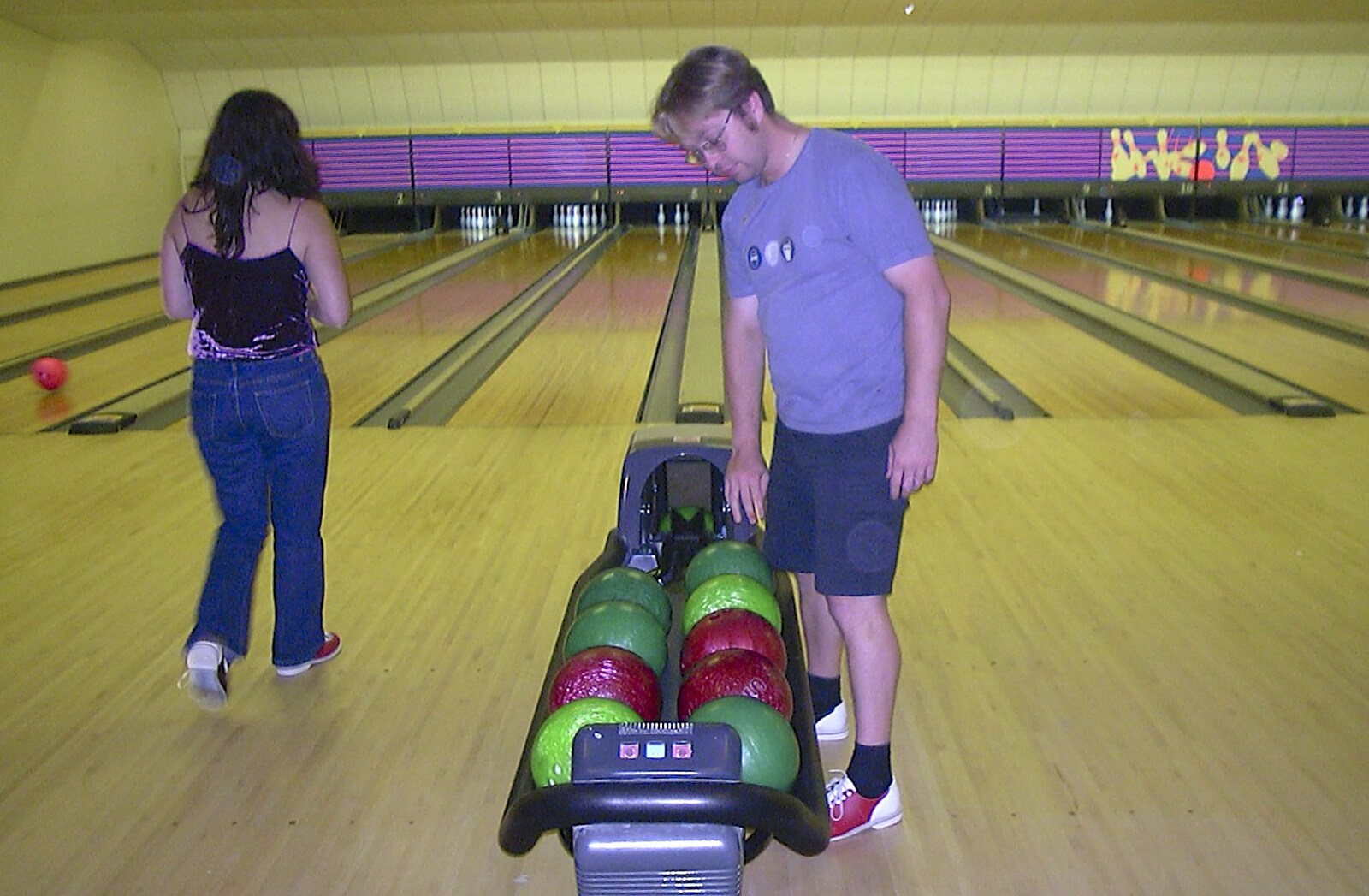 Marc considers a ball from Ten Pin Bowling, Norwich, Norfolk - 13th September 2003