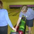 Lou gets ready to bowl, Ten Pin Bowling, Norwich, Norfolk - 13th September 2003