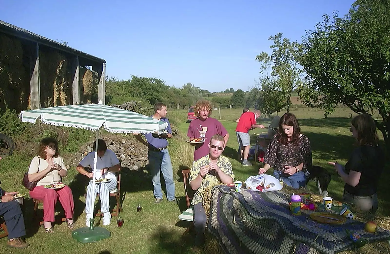 Barbeque scene, from A Rabbit Barbeque, Dairy Farm, Thrandeston - 14th September 2003