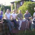 The gang hang out on straw bales, A Rabbit Barbeque, Dairy Farm, Thrandeston - 14th September 2003