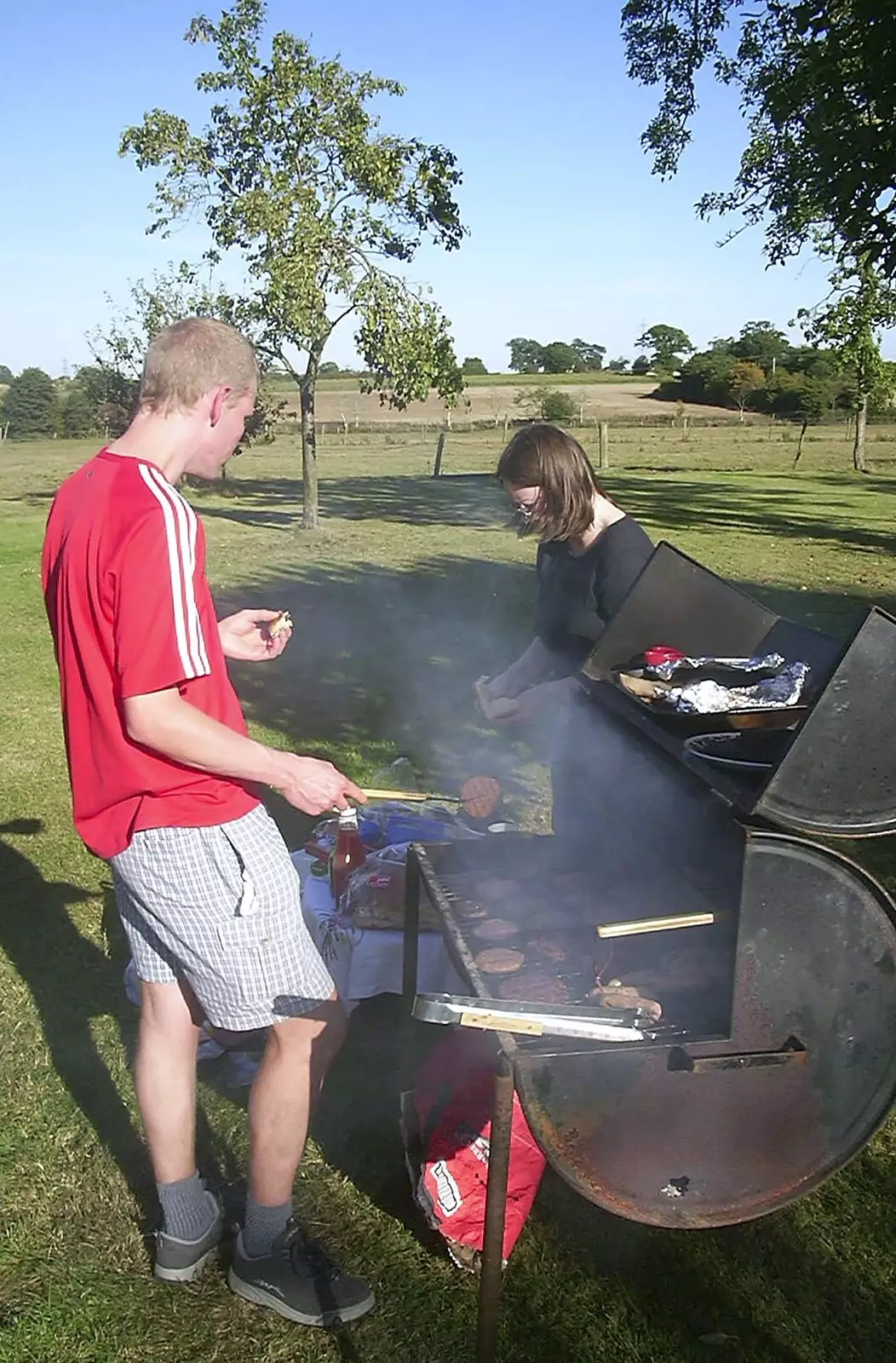 Bill's in control, from A Rabbit Barbeque, Dairy Farm, Thrandeston - 14th September 2003