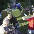 Bill waves a burger about, A Rabbit Barbeque, Dairy Farm, Thrandeston - 14th September 2003