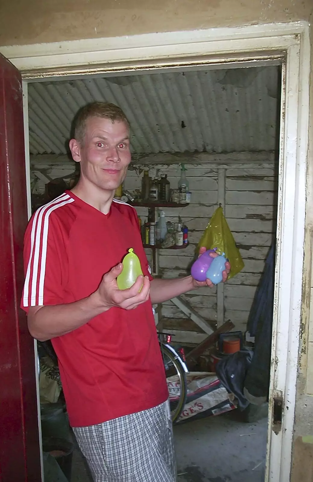 Bill is fully armed, from A Rabbit Barbeque, Dairy Farm, Thrandeston - 14th September 2003