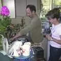 DH does some washing up, A Rabbit Barbeque, Dairy Farm, Thrandeston - 14th September 2003