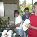 Pippa brings some actual washing-up over, A Rabbit Barbeque, Dairy Farm, Thrandeston - 14th September 2003