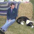 Apple hangs out with Welly the dog, A Rabbit Barbeque, Dairy Farm, Thrandeston - 14th September 2003