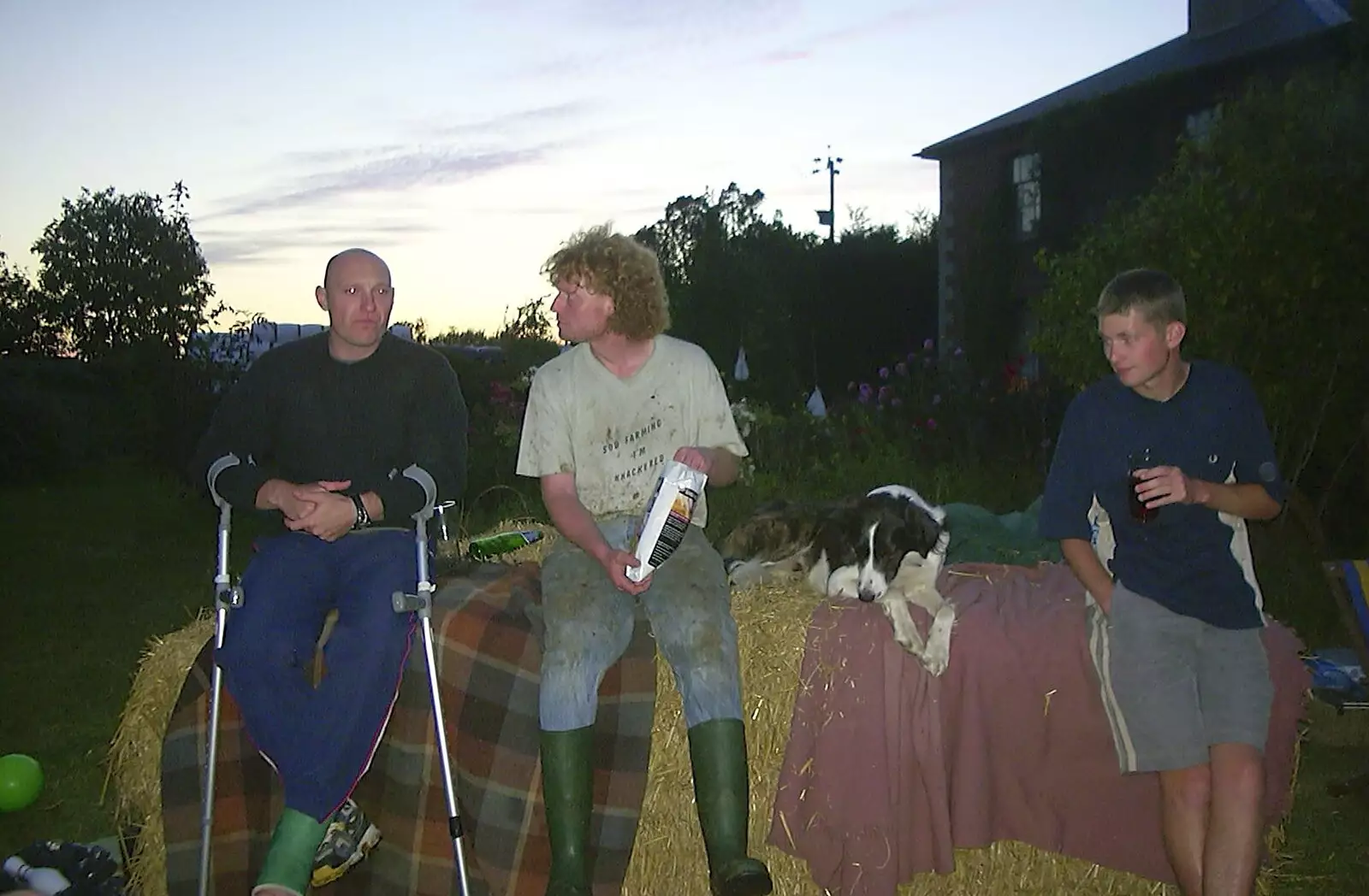 Crisps in the gathering gloom, from A Rabbit Barbeque, Dairy Farm, Thrandeston - 14th September 2003