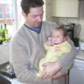 A New Forest Weekender, Hordle, Hampshire - 19th October 2003, Sean with Rowan in the kitchen