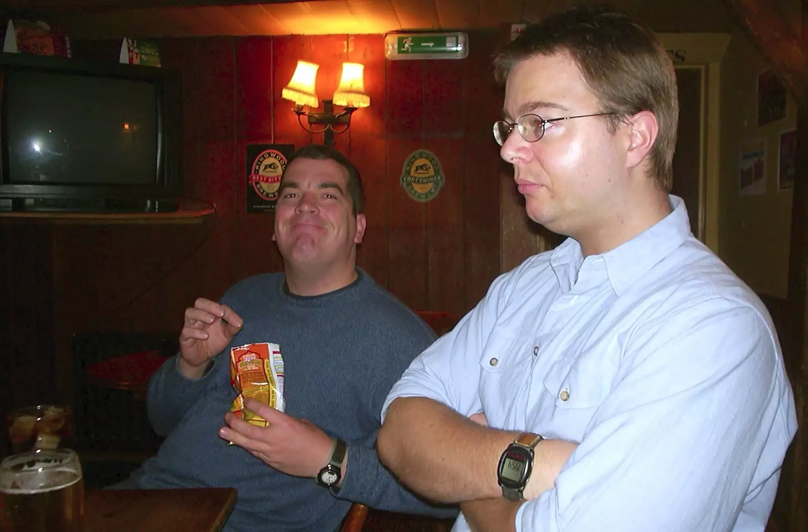 John the Hair and Simon Morris in the Plough, from A New Forest Weekender, Hordle, Hampshire - 19th October 2003