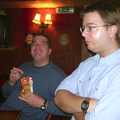 A New Forest Weekender, Hordle, Hampshire - 19th October 2003, John the Hair and Simon Morris in the Plough at Tiptoe