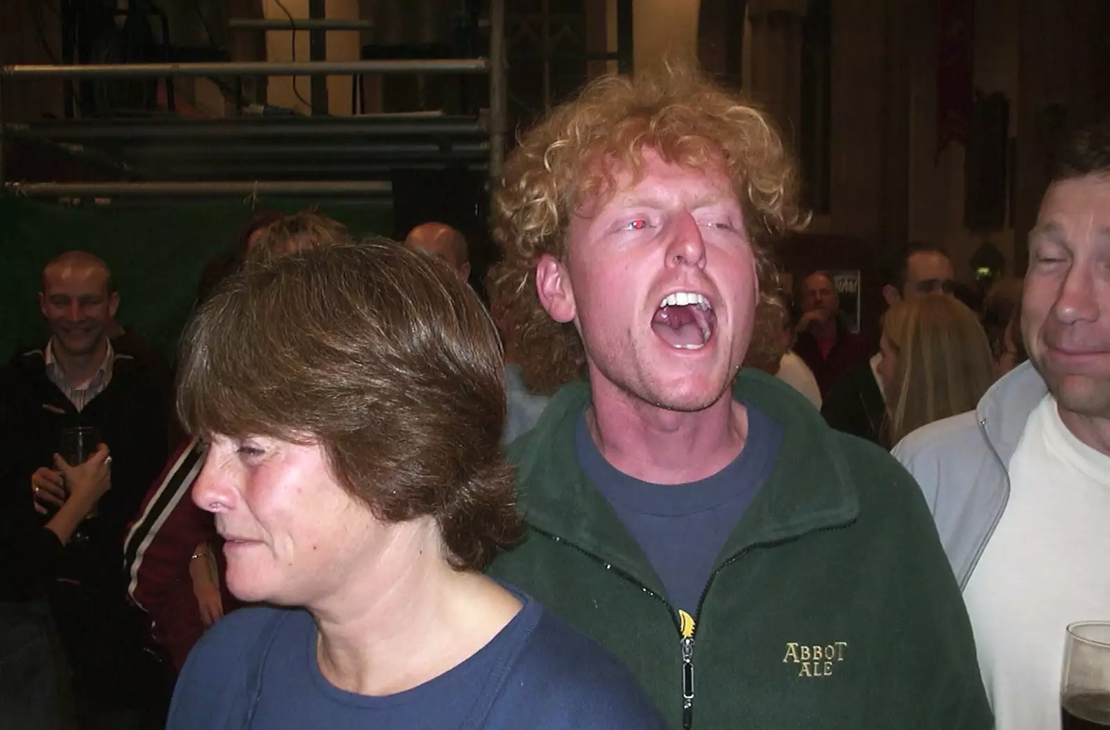 Wavy has a shout, from The Brome Swan at the Norwich Beer Festival, St. Andrew's Hall, Norwich - 29th October 2003