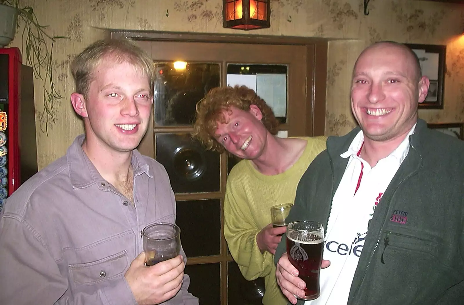 Paul, Wavy and Gov, from Twenty Years at The Swan Inn, Brome, Suffolk - 15th November 2003