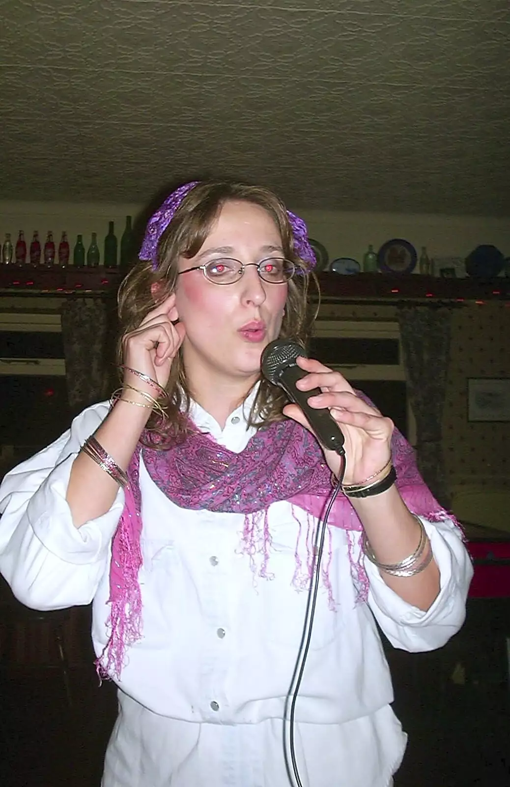 Suey on the mic, from Twenty Years at The Swan Inn, Brome, Suffolk - 15th November 2003