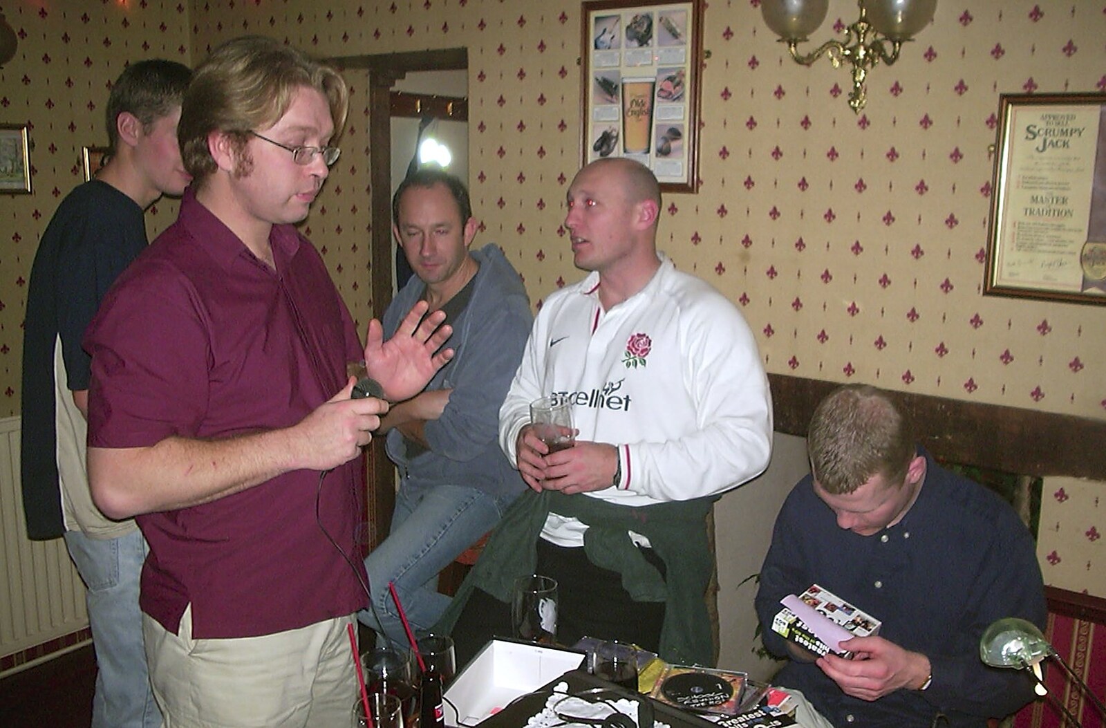 Mikey-P tries out the DJ hotseat from Twenty Years at The Swan Inn, Brome, Suffolk - 15th November 2003