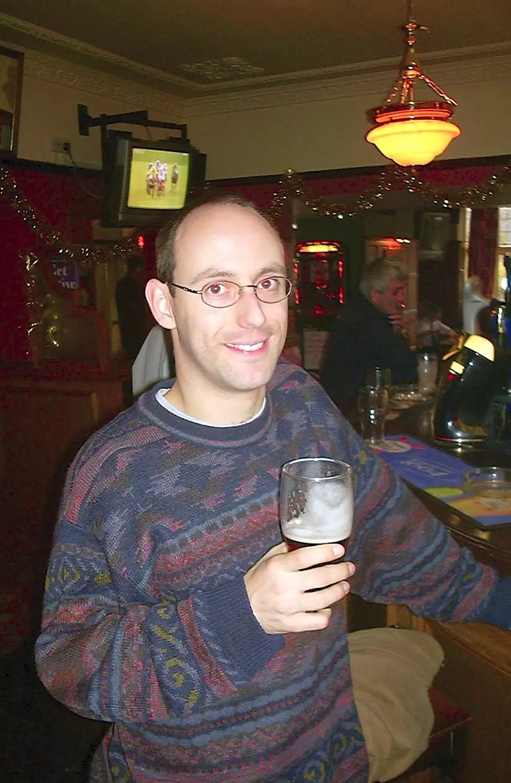 Dave in the Golden Hind, from The BBs at the Brome Grange and Dave Leaves the Lab, Brome and Cambridge - 30th November 2003