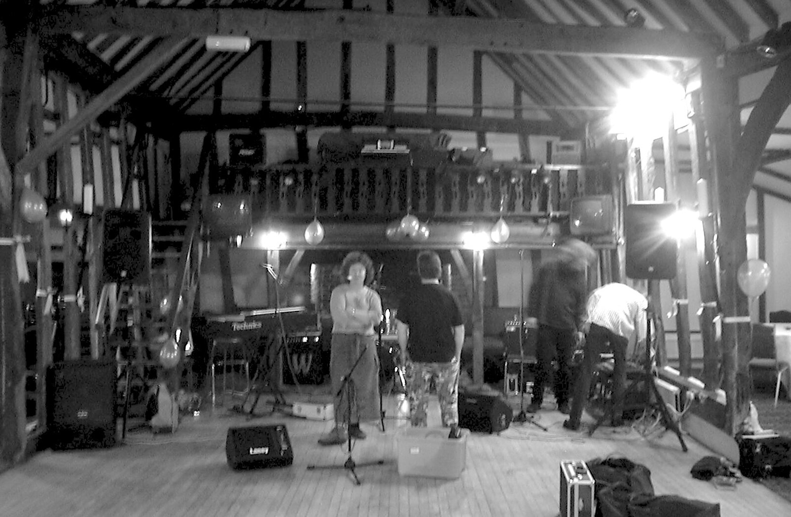 The BBs at the Brome Grange and Dave Leaves the Lab, Brome and Cambridge - 30th November 2003: Our 'stage' in the Grange's barn