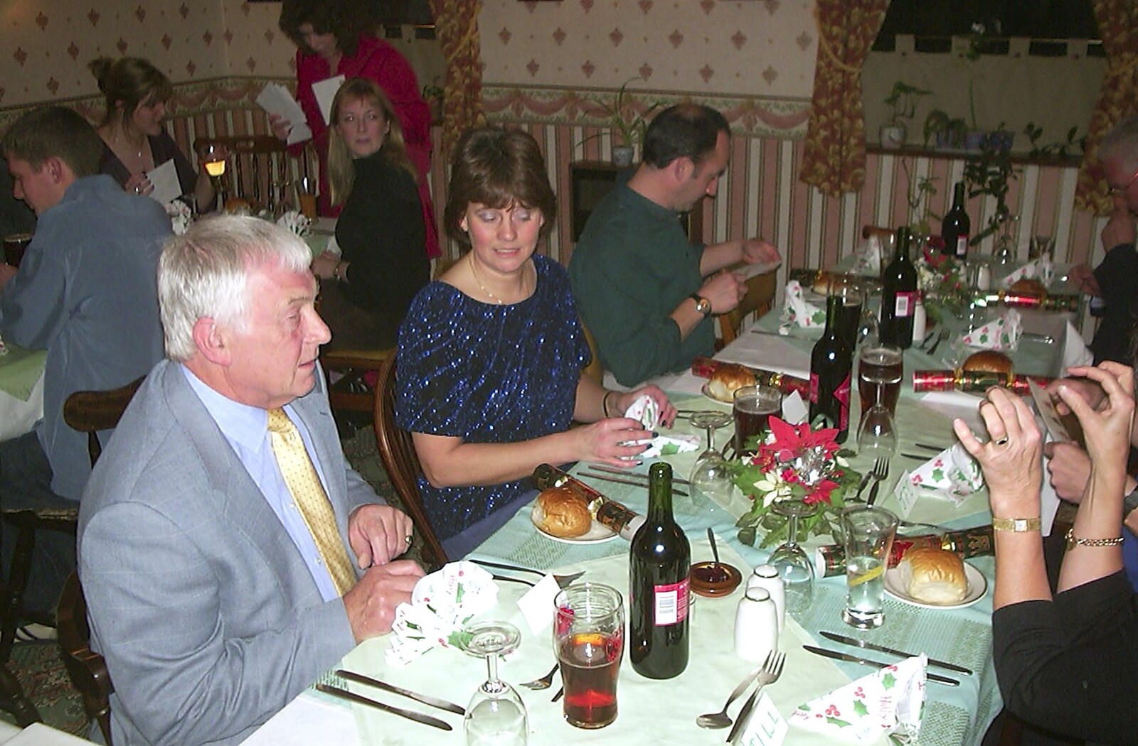Colin and Pippa from The BSCC Christmas Dinner, The Swan Inn, Brome, Suffolk  - 6th December 2003