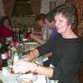 The BSCC Christmas Dinner, The Swan Inn, Brome, Suffolk  - 6th December 2003, Jill breaks bread