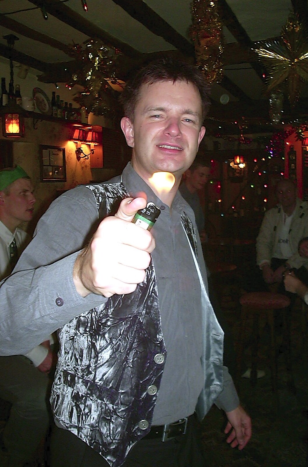 The BSCC Christmas Dinner, The Swan Inn, Brome, Suffolk  - 6th December 2003: Nosher's got a lighter on for some reason
