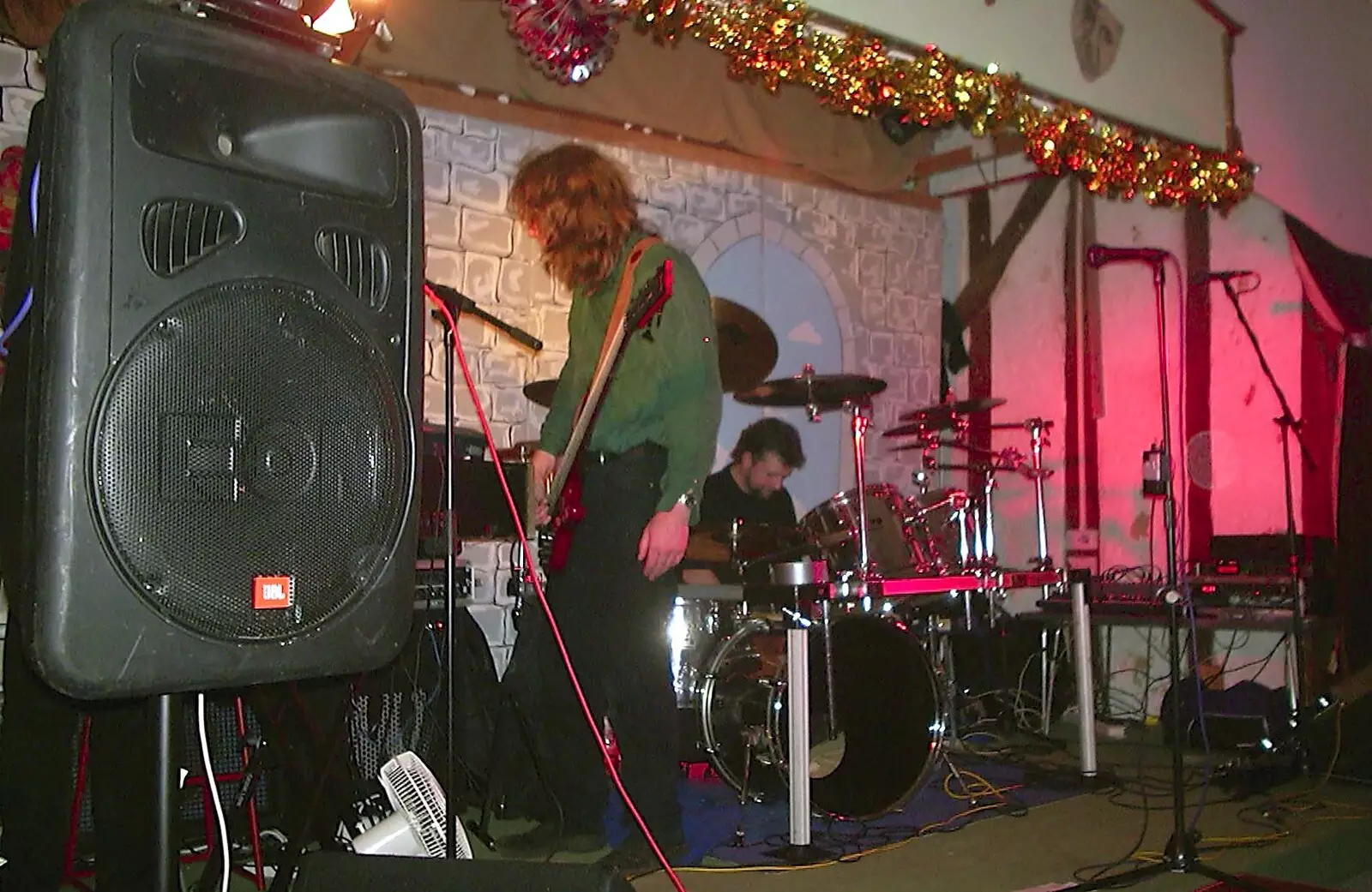 Max roams around on stage, from The BBs and a Visit from Trotsky, Bressingham, Norfolk - 13th December 2003