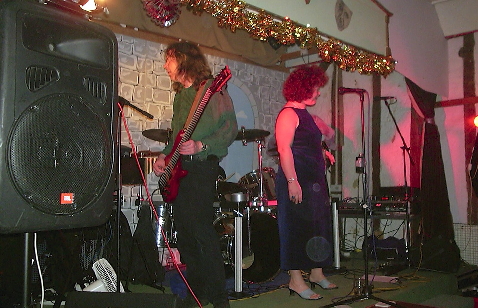 Jo steps up to the mic from The BBs and a Visit from Trotsky, Bressingham, Norfolk - 13th December 2003