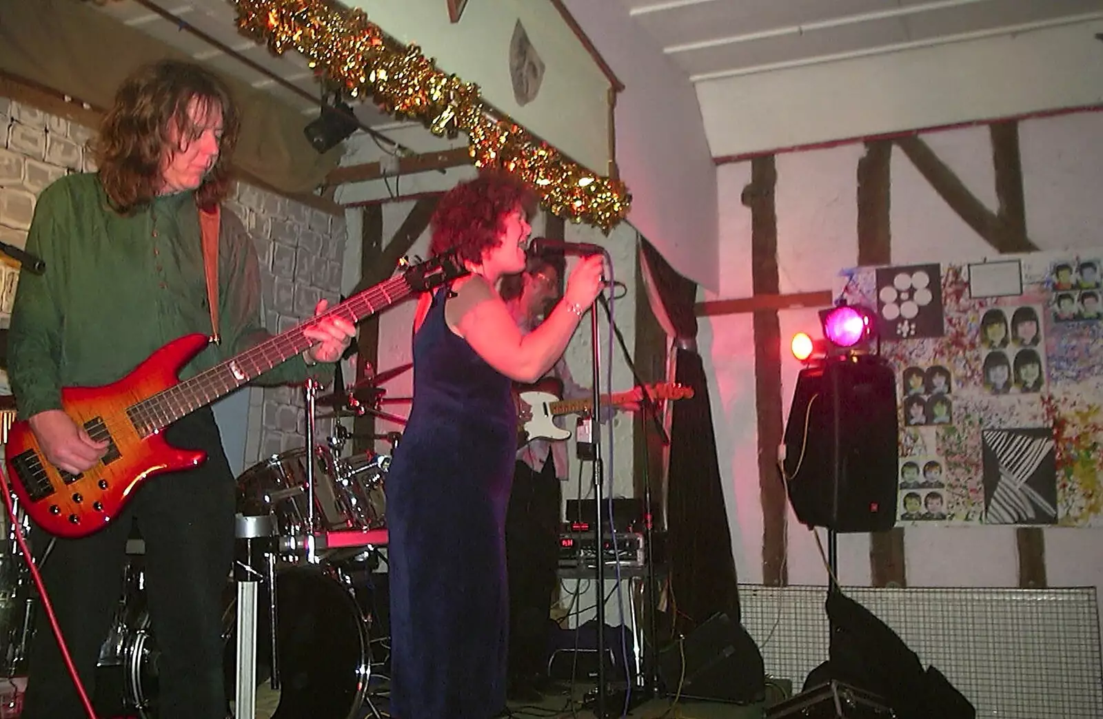 Jo belts one out, from The BBs and a Visit from Trotsky, Bressingham, Norfolk - 13th December 2003