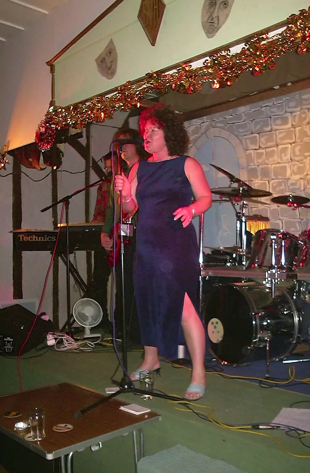 Jo on stage, from The BBs and a Visit from Trotsky, Bressingham, Norfolk - 13th December 2003