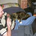 Dave does something on a laptop, The BBs and a Visit from Trotsky, Bressingham, Norfolk - 13th December 2003