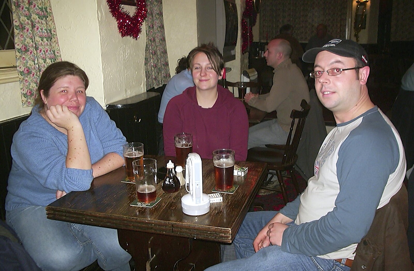 Sis, Debs and Matt in the Skylark at Clearbrook from A Trip to Plymouth, Devon - 18th December 2003