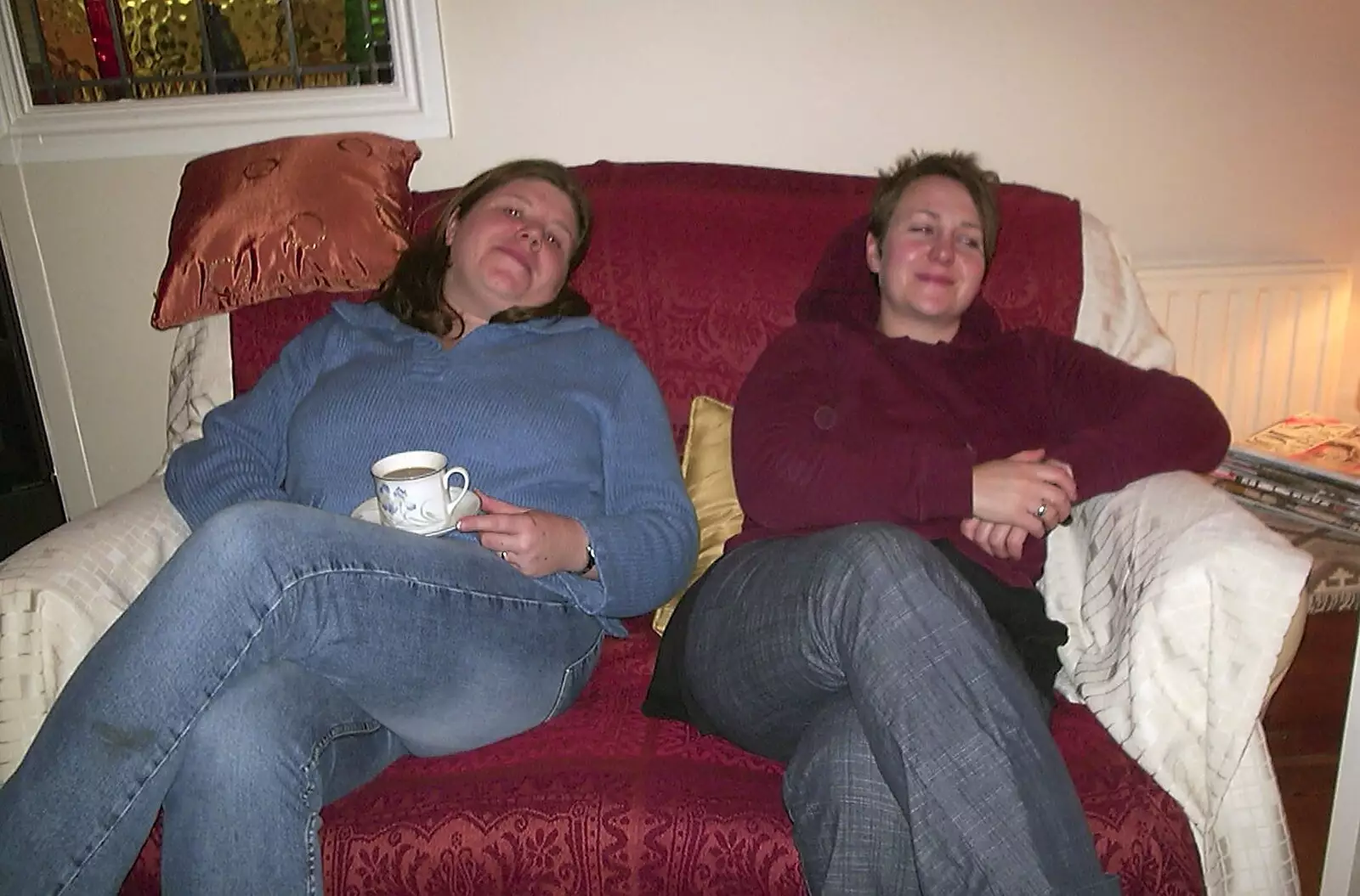 Sis and Debs kick back, from A Trip to Plymouth, Devon - 18th December 2003