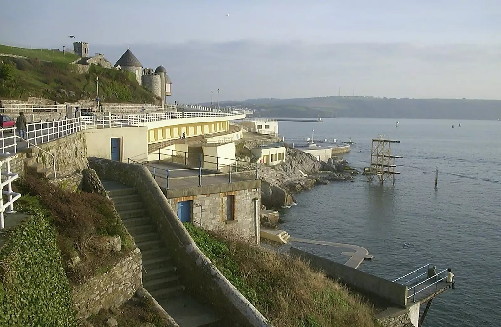 Down on the Hoe, looking towards Tinside Lido, from A Trip to Plymouth, Devon - 18th December 2003