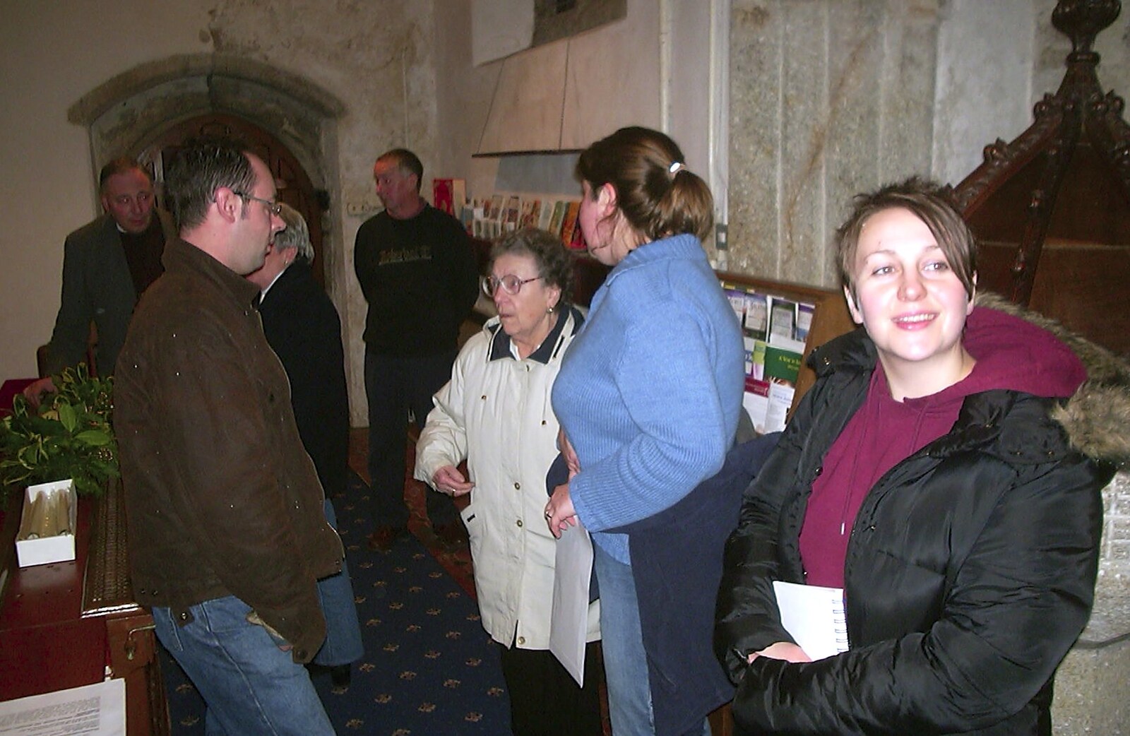 It's practice night in the church from Sis's Nearly-Christmas Wedding, Meavy, Dartmoor - 20th December 2003