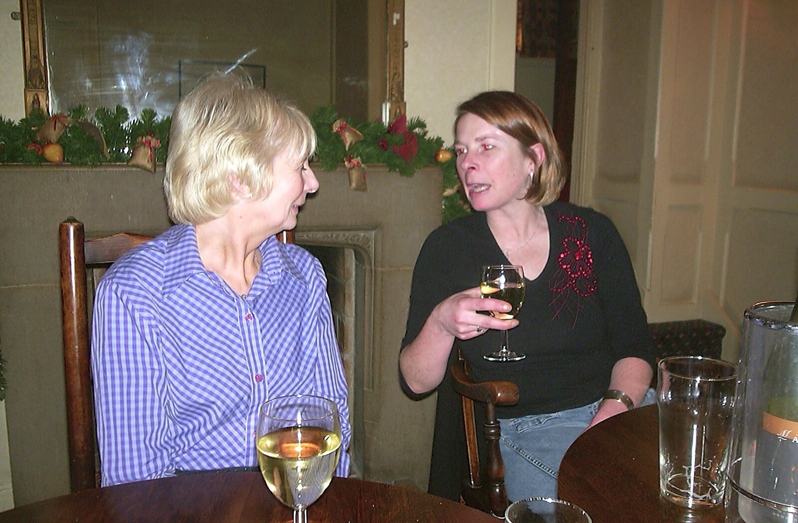 Katie and Mel from Sis's Nearly-Christmas Wedding, Meavy, Dartmoor - 20th December 2003