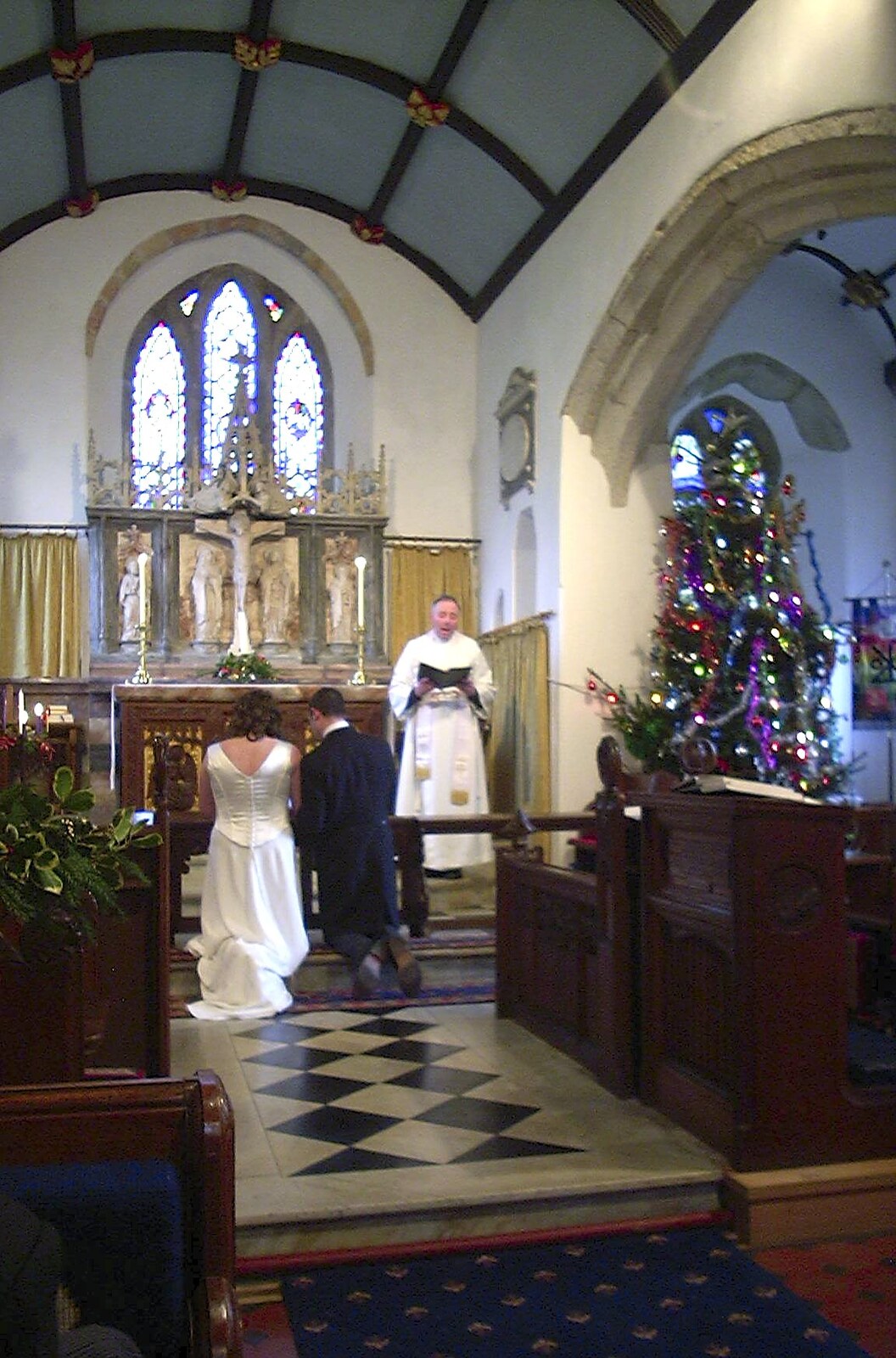 Inside St. Peter's church, Meavy from Sis's Nearly-Christmas Wedding, Meavy, Dartmoor - 20th December 2003
