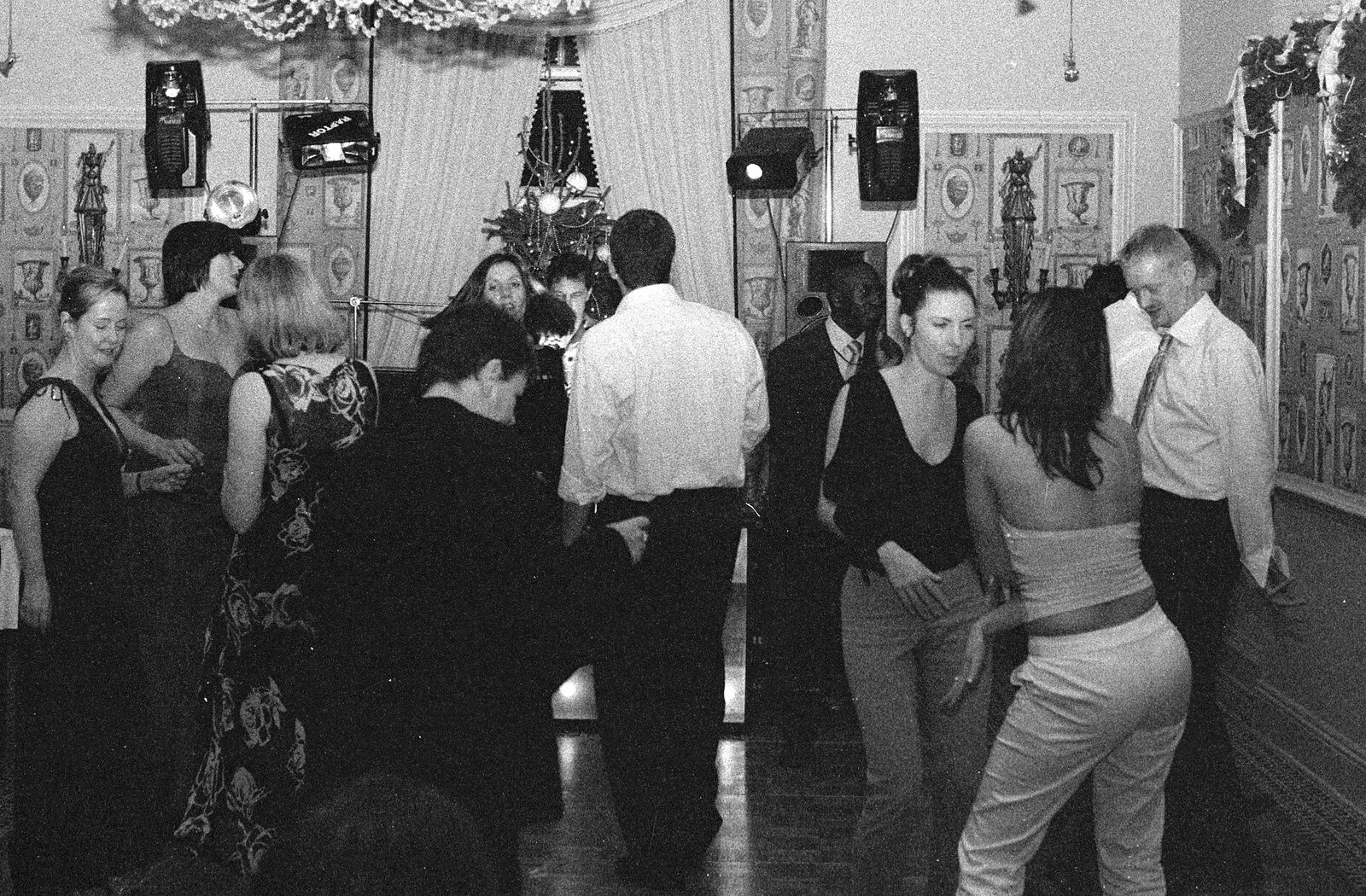 Dancing to the disco from Sis's Nearly-Christmas Wedding, Meavy, Dartmoor - 20th December 2003