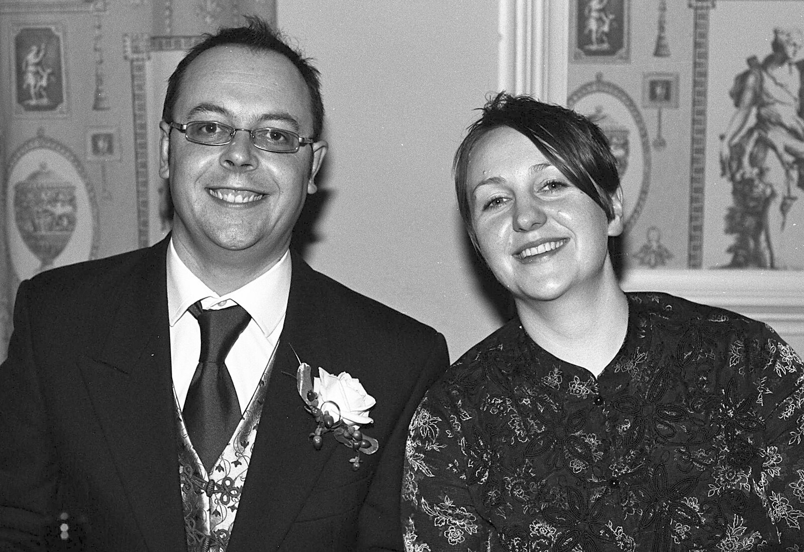 Matt and Debs from Sis's Nearly-Christmas Wedding, Meavy, Dartmoor - 20th December 2003