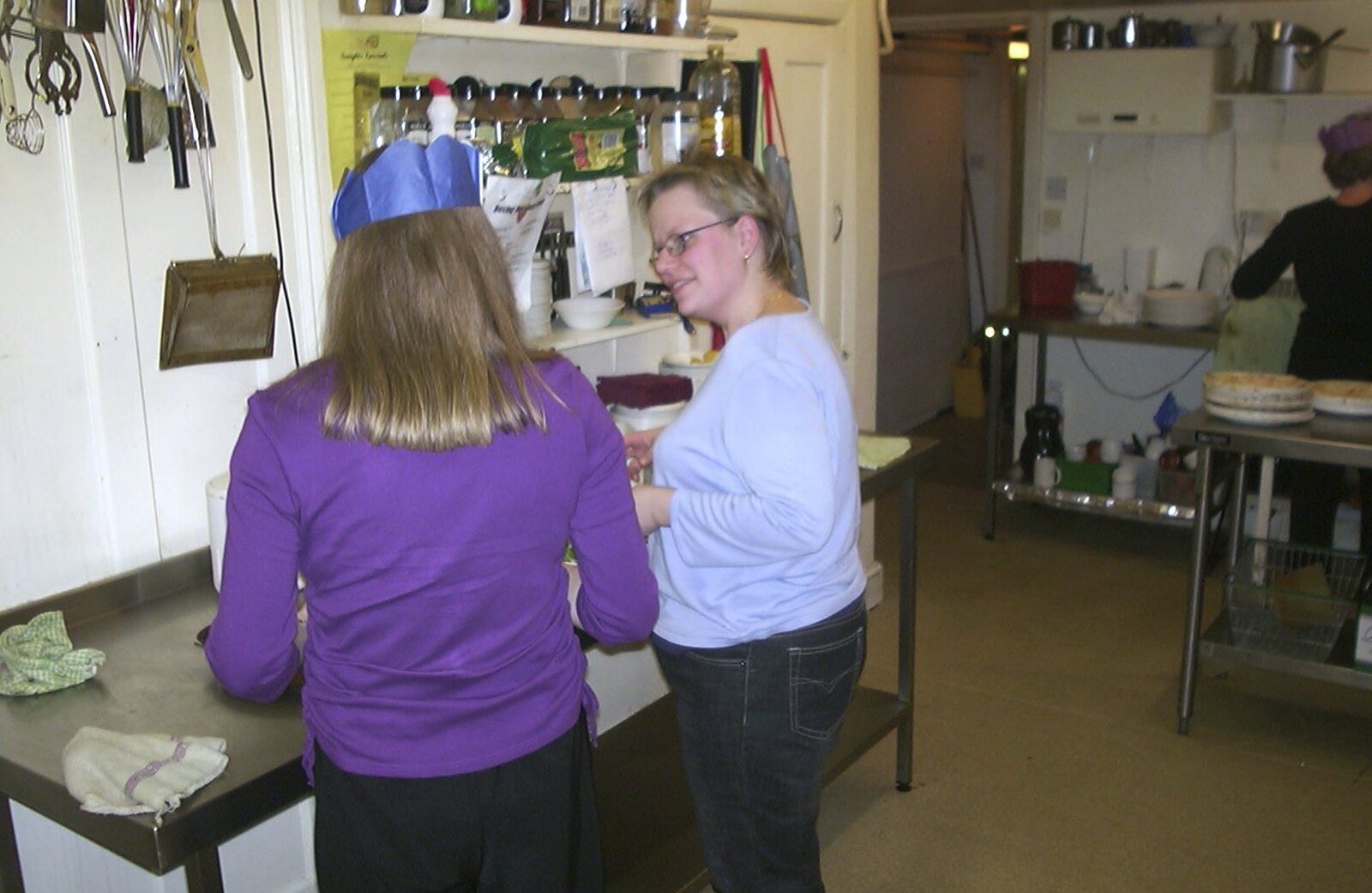 Lorraine in the kitchen from Christmas at The Cottage, Thorpe St. Andrew, Norwich - 25th December 2003