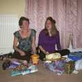 Lorraine and Sylvia prepare for presents, Christmas at The Cottage, Thorpe St. Andrew, Norwich - 25th December 2003