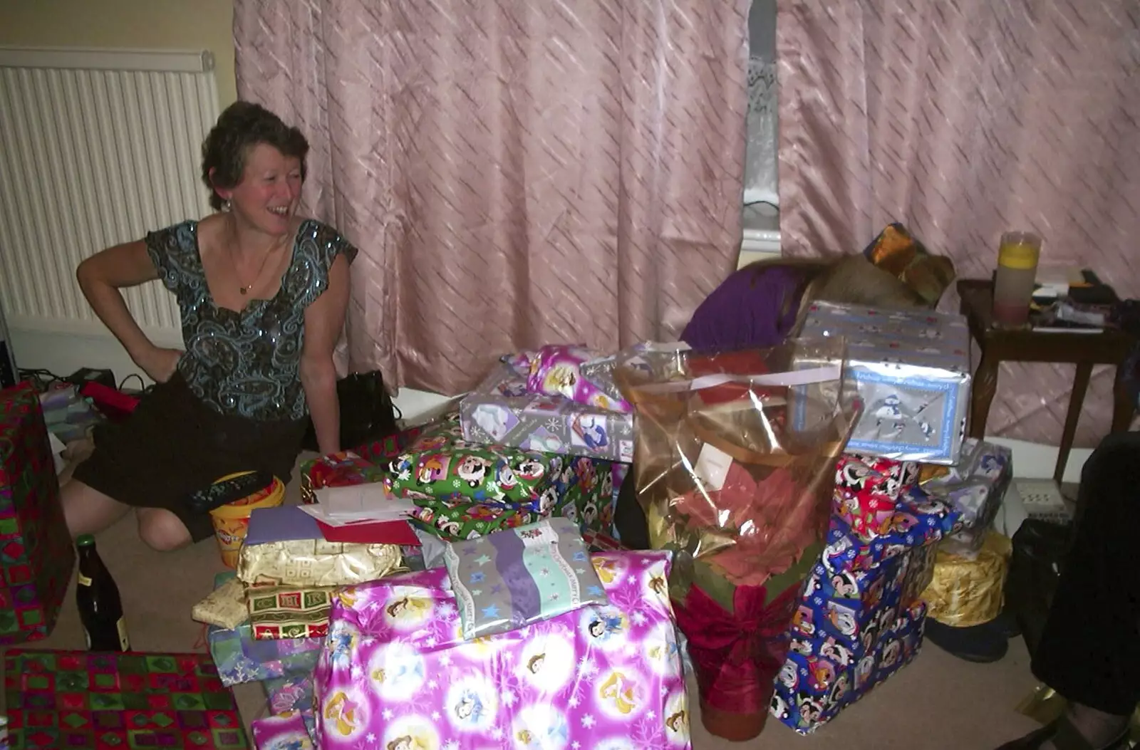 Sylvia pauses for a moment, from Christmas at The Cottage, Thorpe St. Andrew, Norwich - 25th December 2003