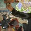 Mini, the other cat, is in the shoes, Sarah's Games Night at Anne's, Thornham, Suffolk - 27th December 2003