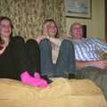 Jess models some very pink socks, Sarah's Games Night at Anne's, Thornham, Suffolk - 27th December 2003