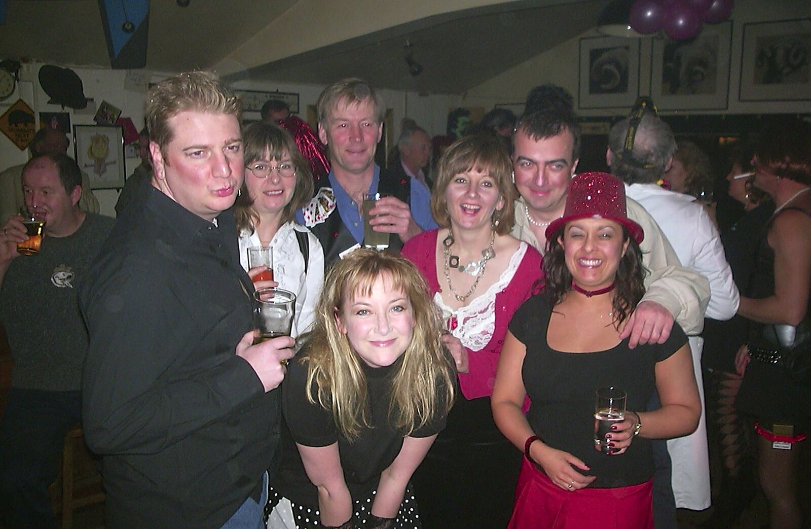 Carolyn's gang from The BBs do New Year's Eve at The Cider Shed, Banham, Norfolk - 31st December 2003