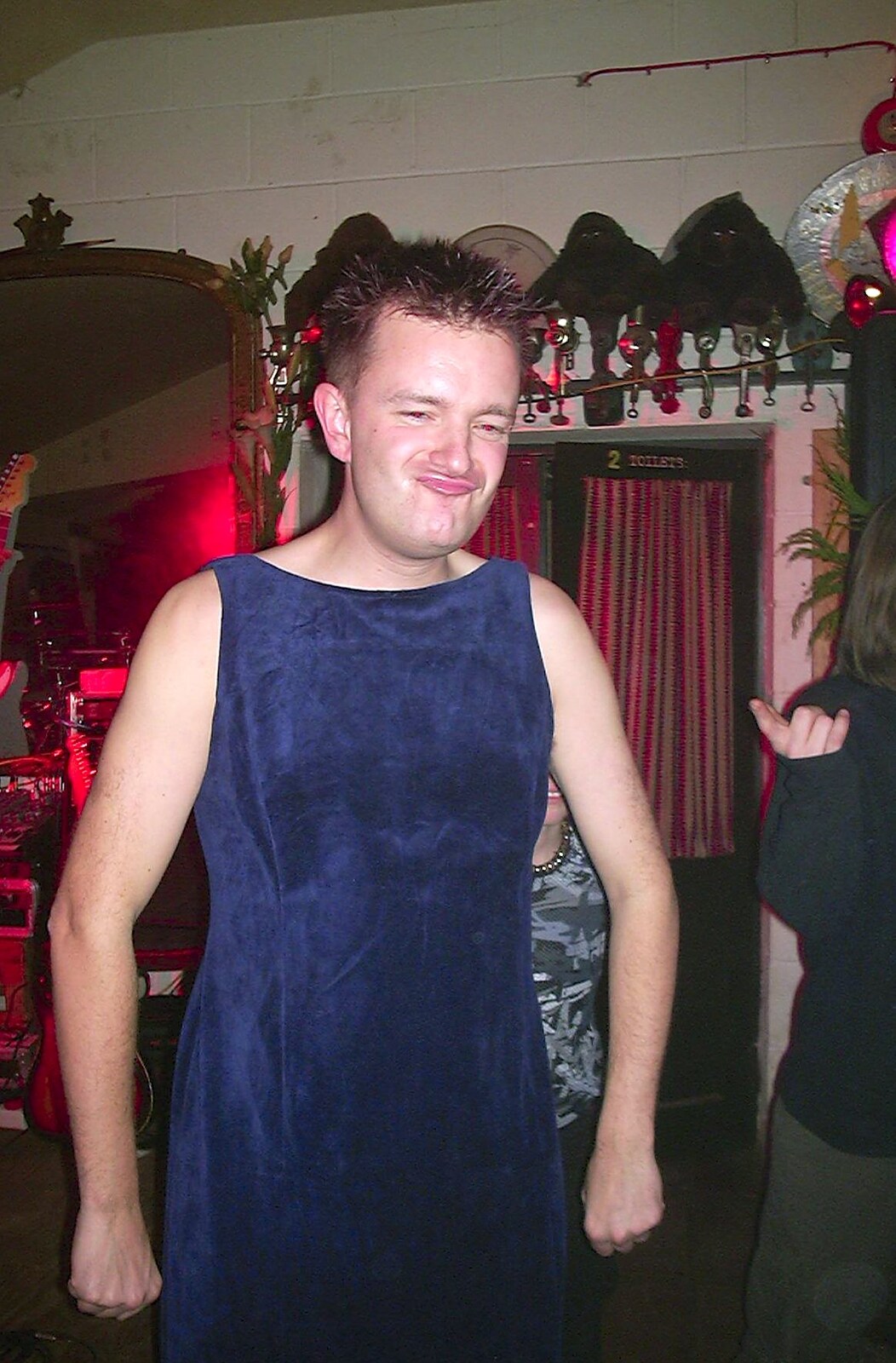 Nosher in a dress from The BBs do New Year's Eve at The Cider Shed, Banham, Norfolk - 31st December 2003