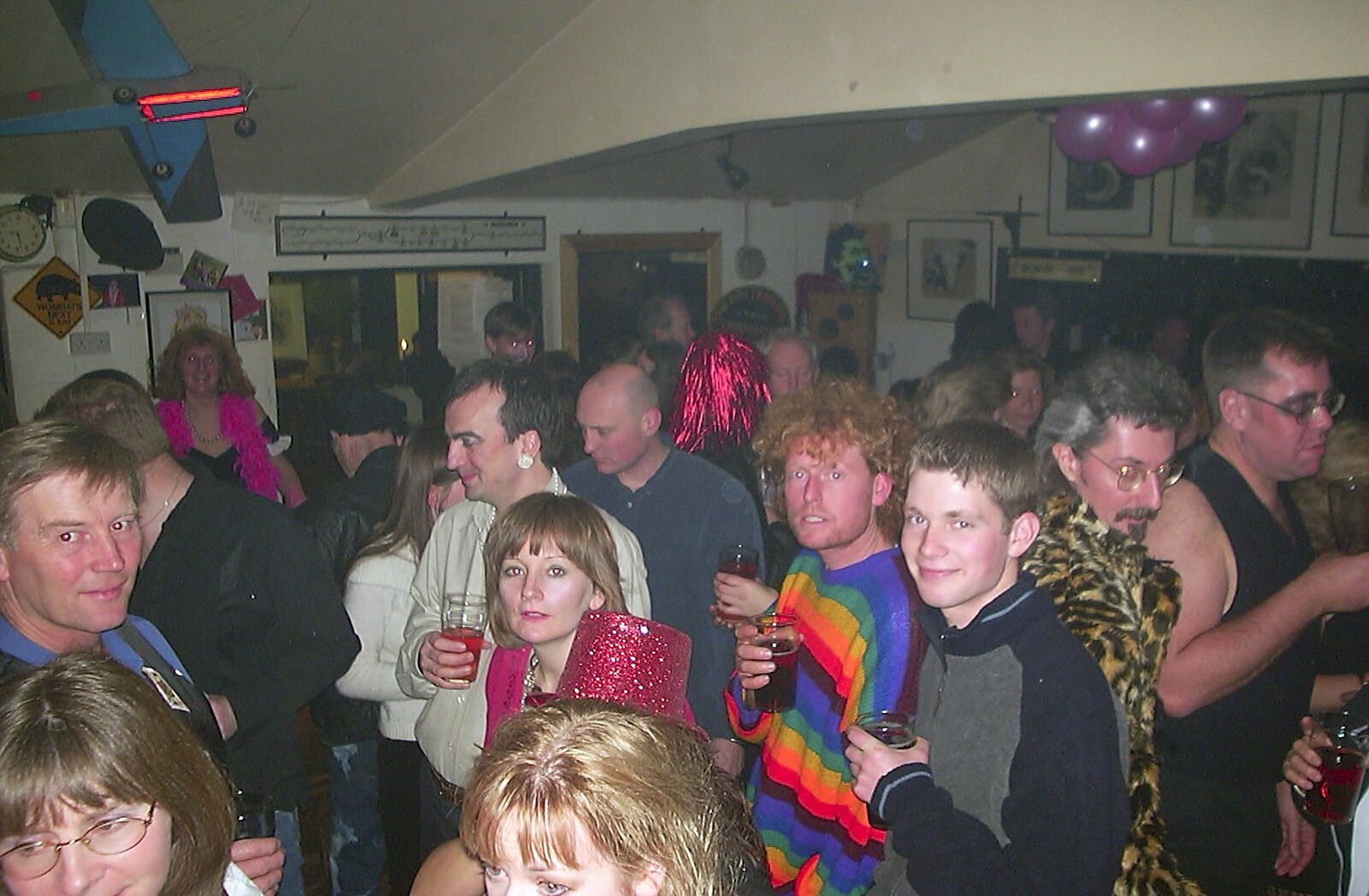 Wavy and The Boy Phil mingle in the crowd from The BBs do New Year's Eve at The Cider Shed, Banham, Norfolk - 31st December 2003