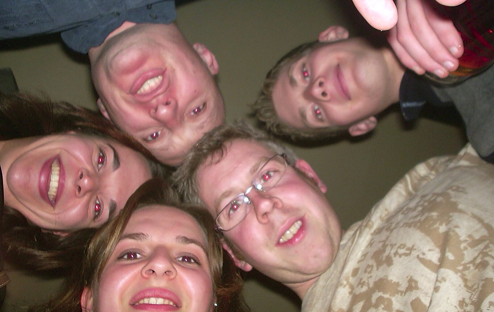 The Boy Phil does a group selfie from The BBs do New Year's Eve at The Cider Shed, Banham, Norfolk - 31st December 2003